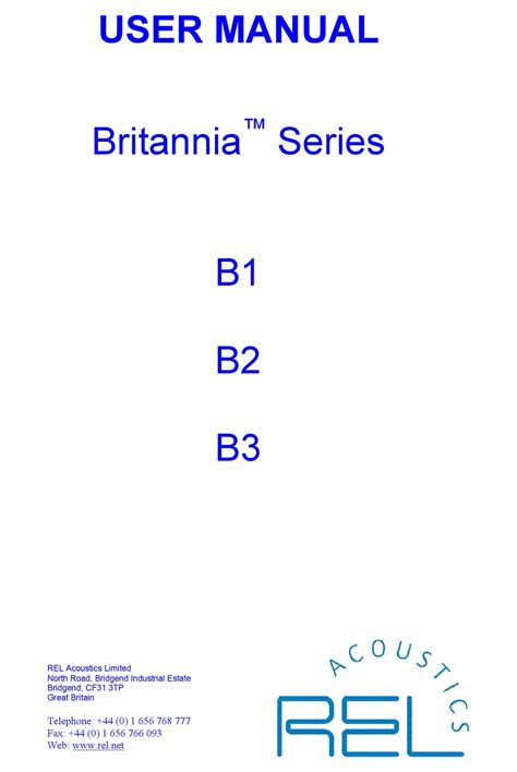 britannia acoustic|USER MANUAL .